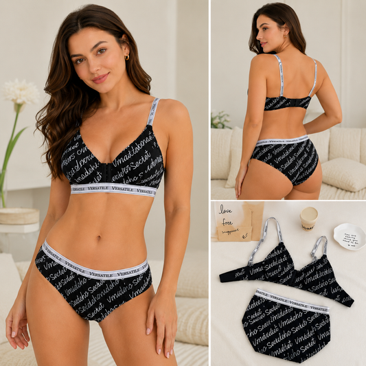 Secret Floral Print Bra & Panty Set